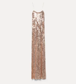 New forte_forte l'abito chic in micro–paillettes rose