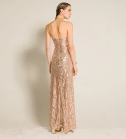 New forte_forte l'abito chic in micro–paillettes rose