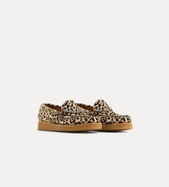 Fashion forte_forte mocassino in cavallino animalier con strass animalier