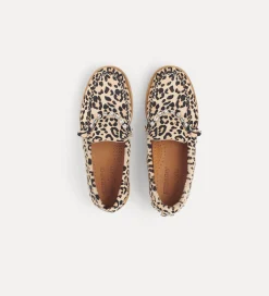 Fashion forte_forte mocassino in cavallino animalier con strass animalier