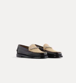 Outlet forte_forte mocassino in vitello e cavallino con strass burgundy