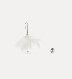 Outlet forte_forte orecchini a piuma con strass piuma