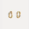 Best forte_forte orecchini scultura con strass placcati oro 18k oro