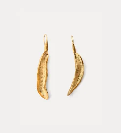 Sale forte_forte orecchini scultura foglie  oro
