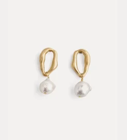 Discount forte_forte orecchini scultura placcati oro 18k con perla perla