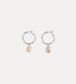 Outlet forte_forte orecchino a cerchio con pendente argento