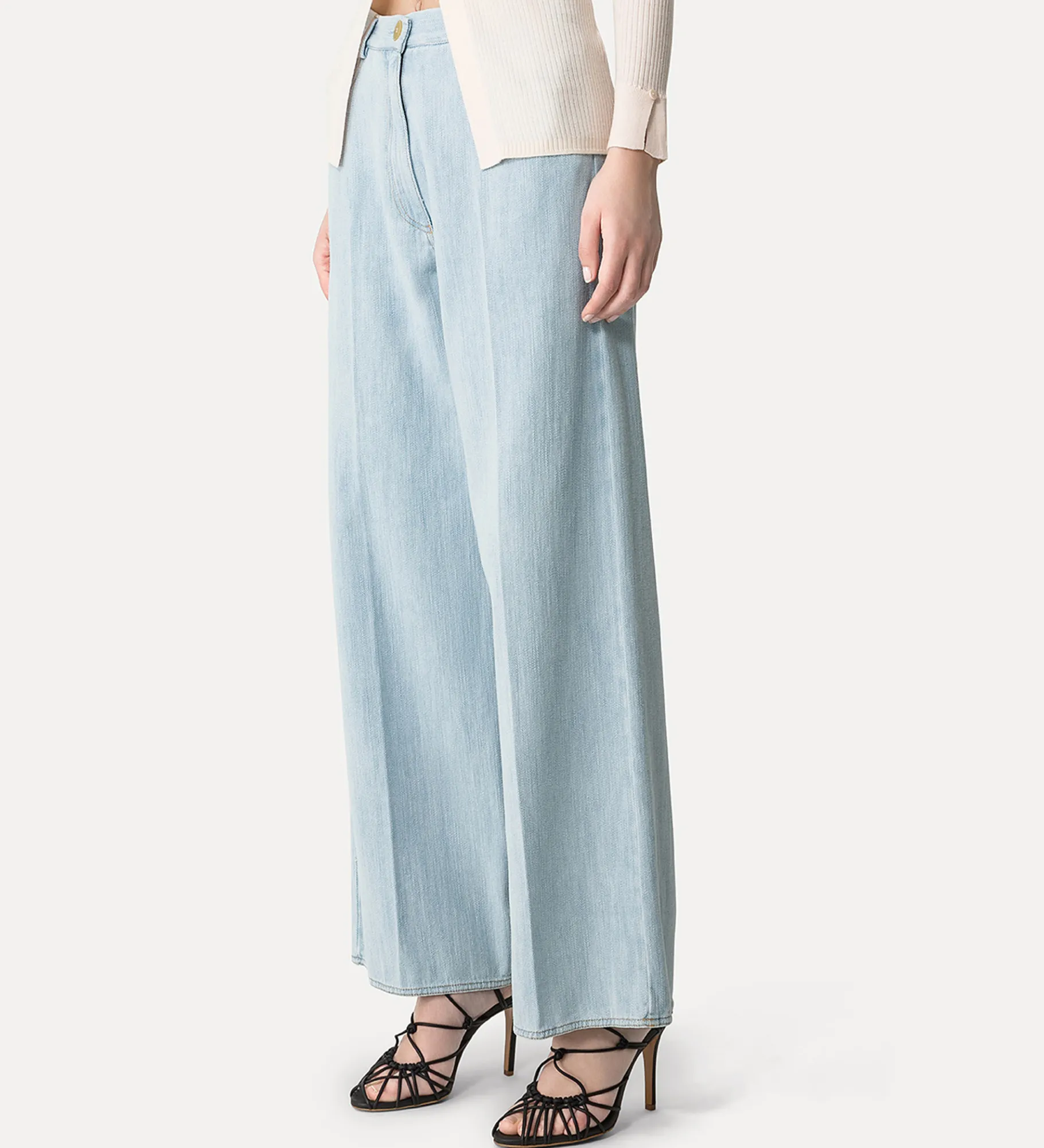 Fashion forte_forte pantalone 5 tasche bleach