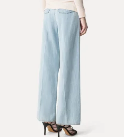 Fashion forte_forte pantalone 5 tasche bleach