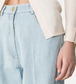 Fashion forte_forte pantalone 5 tasche bleach