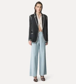 Fashion forte_forte pantalone 5 tasche bleach