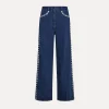 Sale forte_forte pantalone 5 tasche con paillette indigo