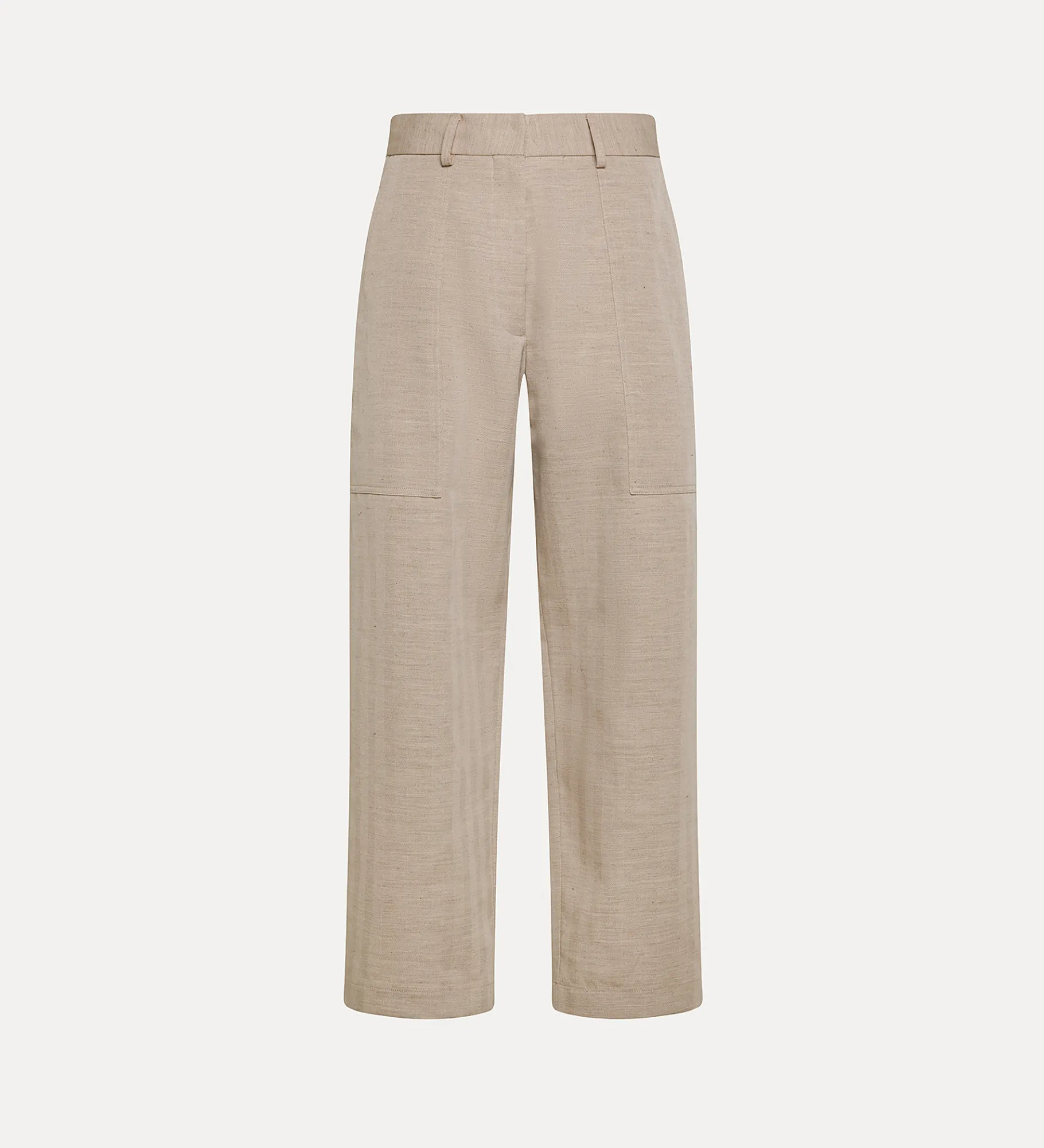 Outlet forte_forte pantalone cargo in misto lino sabbia dune