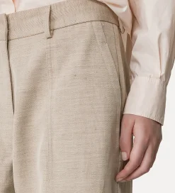 Outlet forte_forte pantalone cargo in misto lino sabbia dune