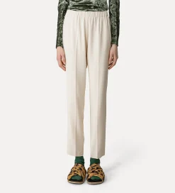 Fashion forte_forte pantalone essential in cady crêpe stretch ivory