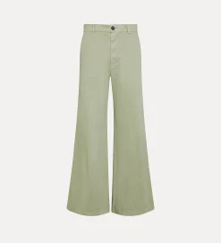 Sale forte_forte pantalone essential in twill cotone smerigliato olive