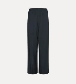 Discount forte_forte pantalone flat front nero abisso