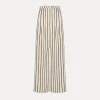 Outlet forte_forte pantalone wide leg con riga gessata orchidea