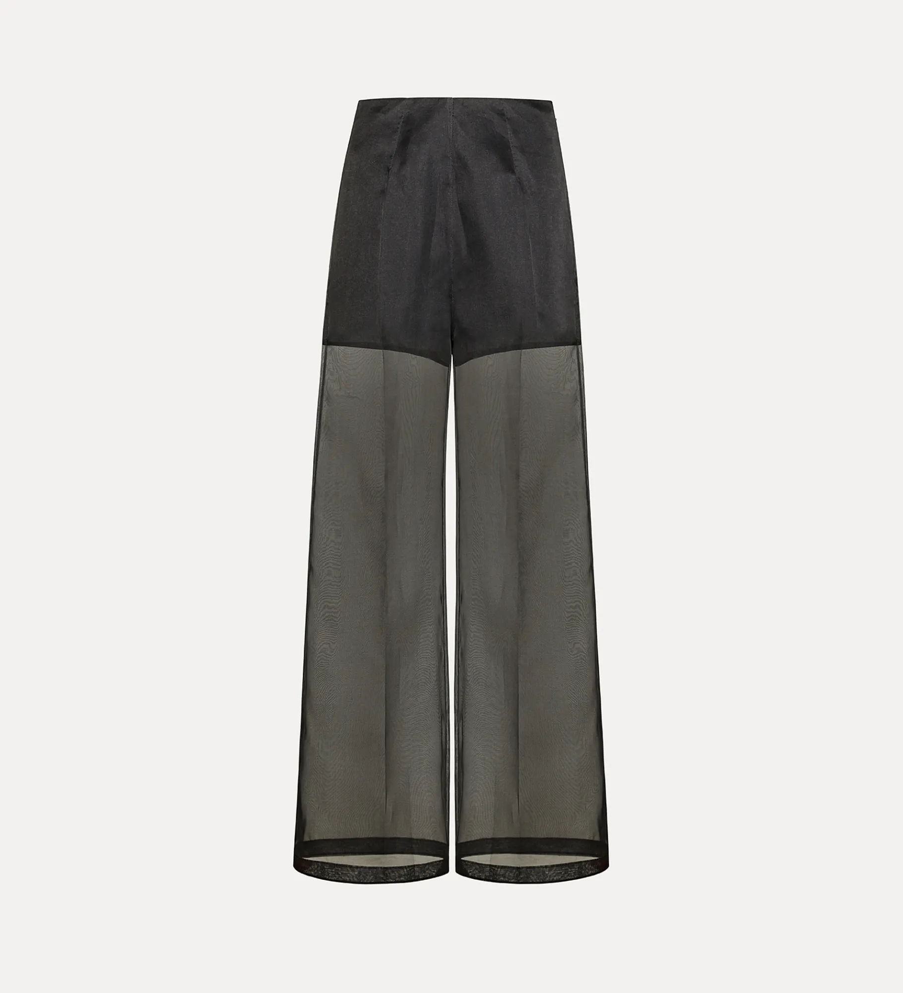 Outlet forte_forte pantalone wide leg in organza di seta noir