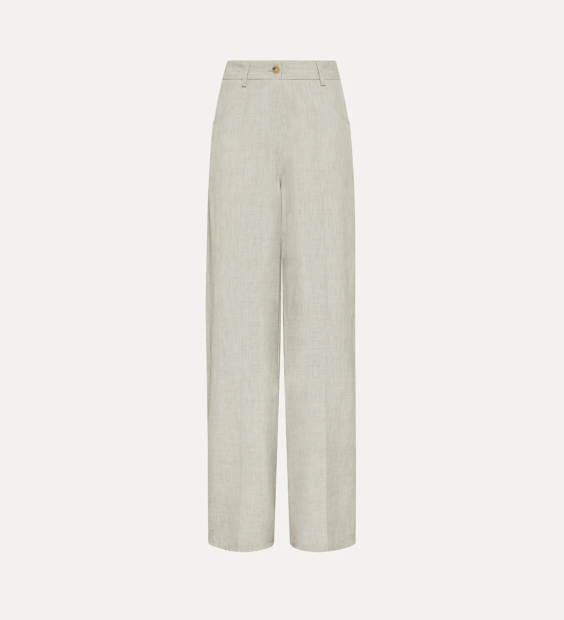 Fashion forte_forte pantaloni 5 tasche donna fil à fil madreperla