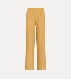Online forte_forte pantaloni con pence in lino grano