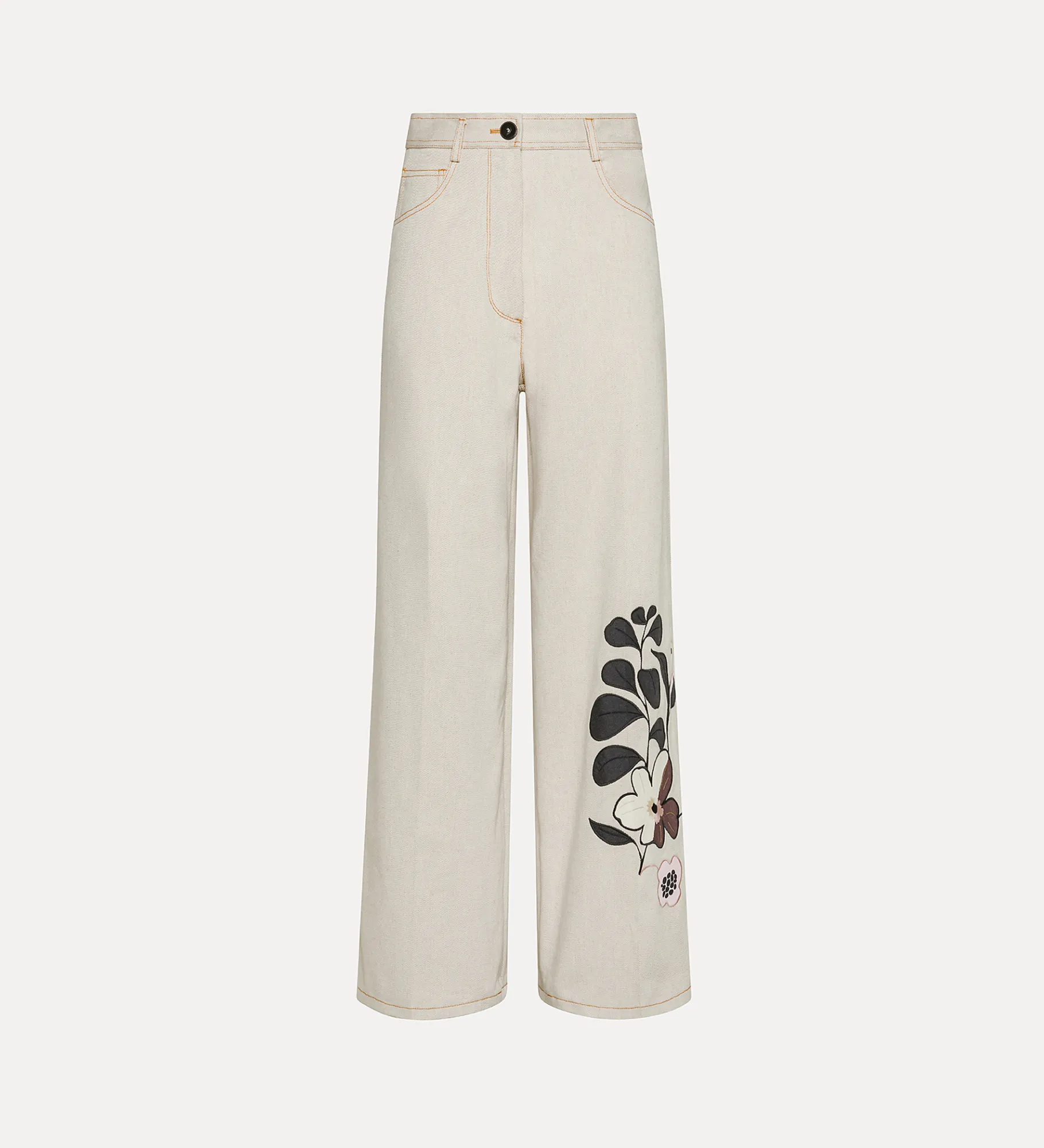 Hot forte_forte pantaloni cotone 5 tasche dune
