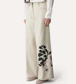Hot forte_forte pantaloni cotone 5 tasche dune