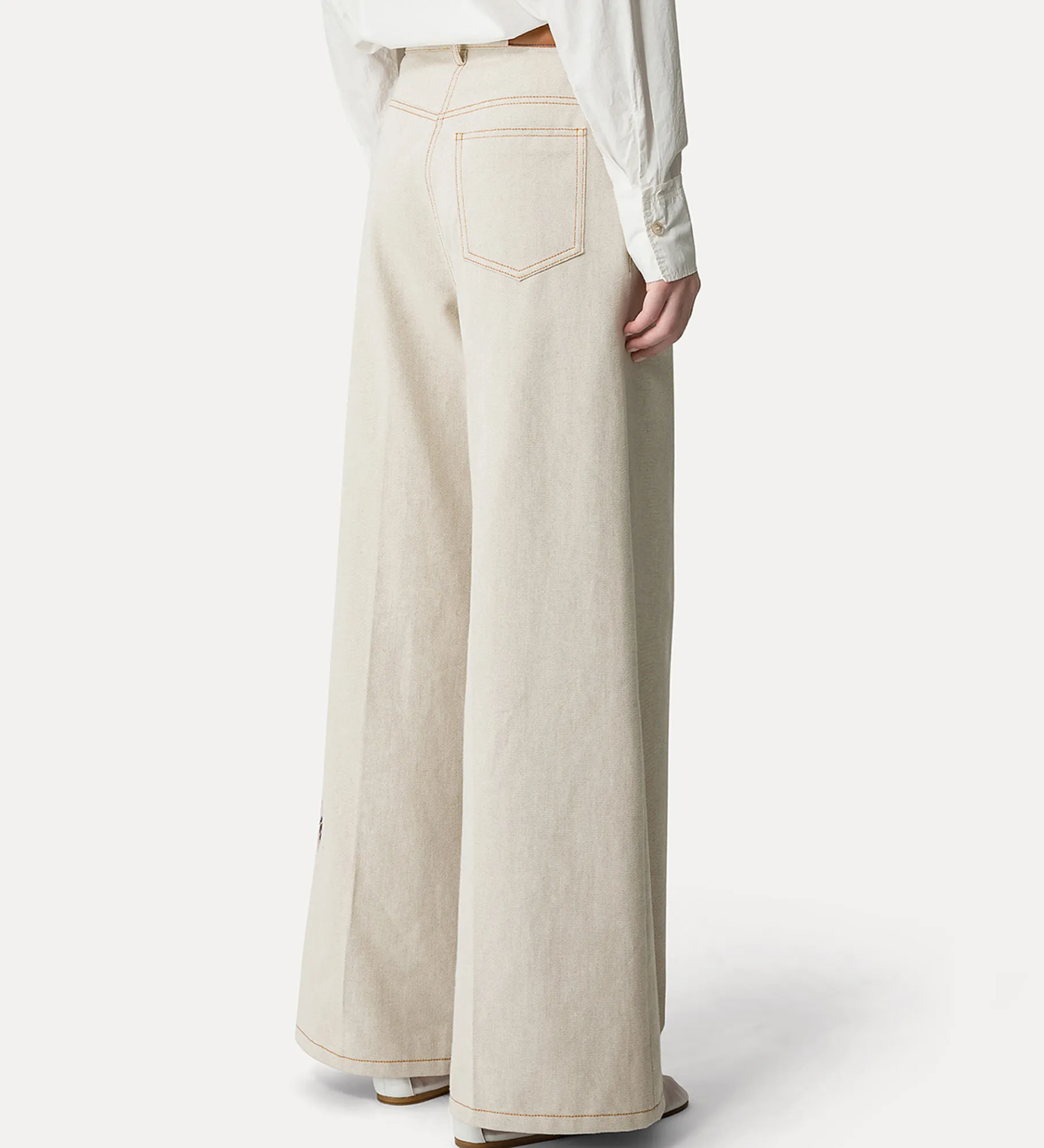 Hot forte_forte pantaloni cotone 5 tasche dune