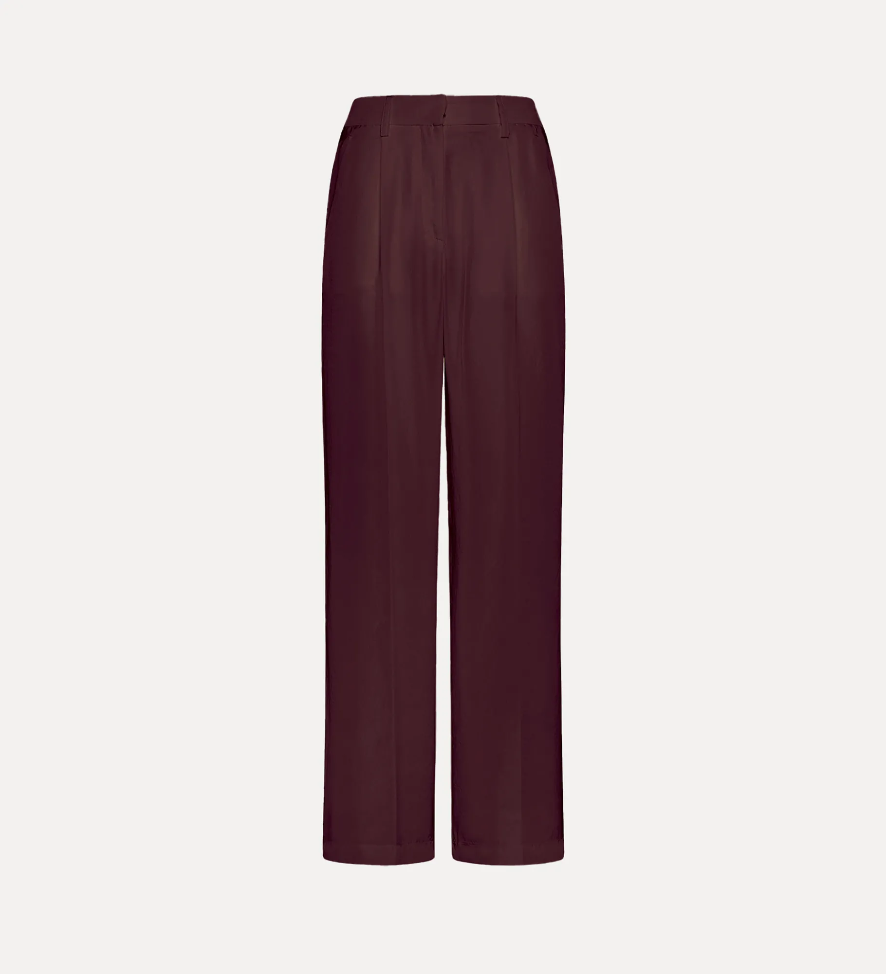 Fashion forte_forte pantaloni eleganti a vita alta in seta habotai black orchid
