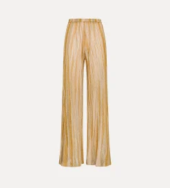 New forte_forte pantaloni flared in jacquard lurex gold