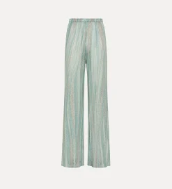 Sale forte_forte pantaloni flared in jacquard lurex acqua
