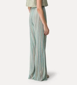 Sale forte_forte pantaloni flared in jacquard lurex acqua