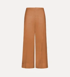 Discount forte_forte pantaloni flared in popeline terra