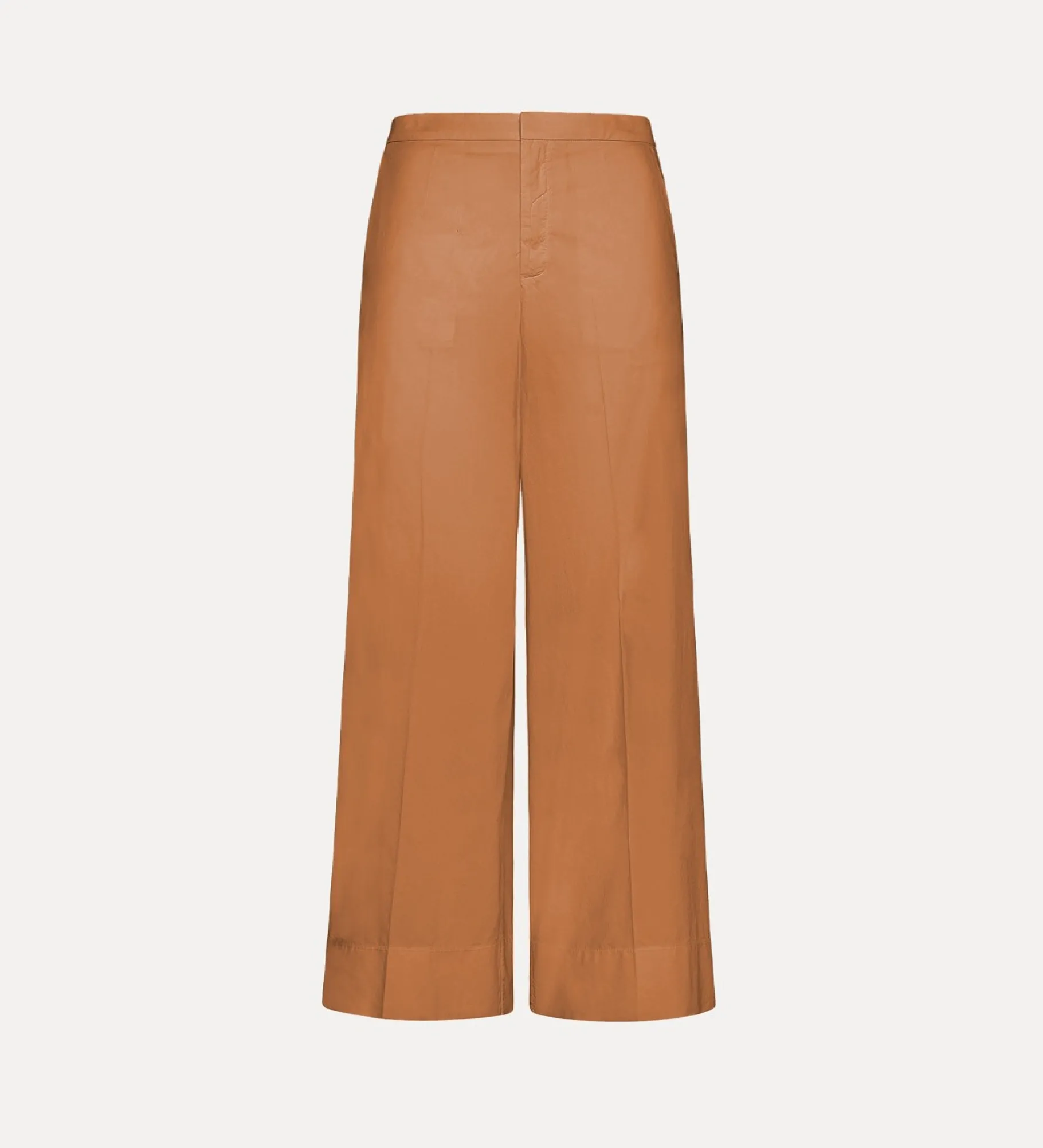 Discount forte_forte pantaloni flared in popeline terra