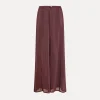 Fashion forte_forte pantaloni flared in voile di cotone e seta black orchid