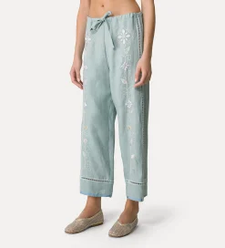 Hot forte_forte pantaloni lino coulisse donna acqua