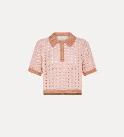 Clearance forte_forte polo uncinetto cropped petalo