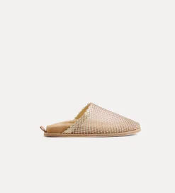Discount forte_forte sabot flat con rete di strass nude