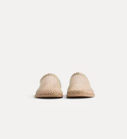 Discount forte_forte sabot flat con rete di strass nude