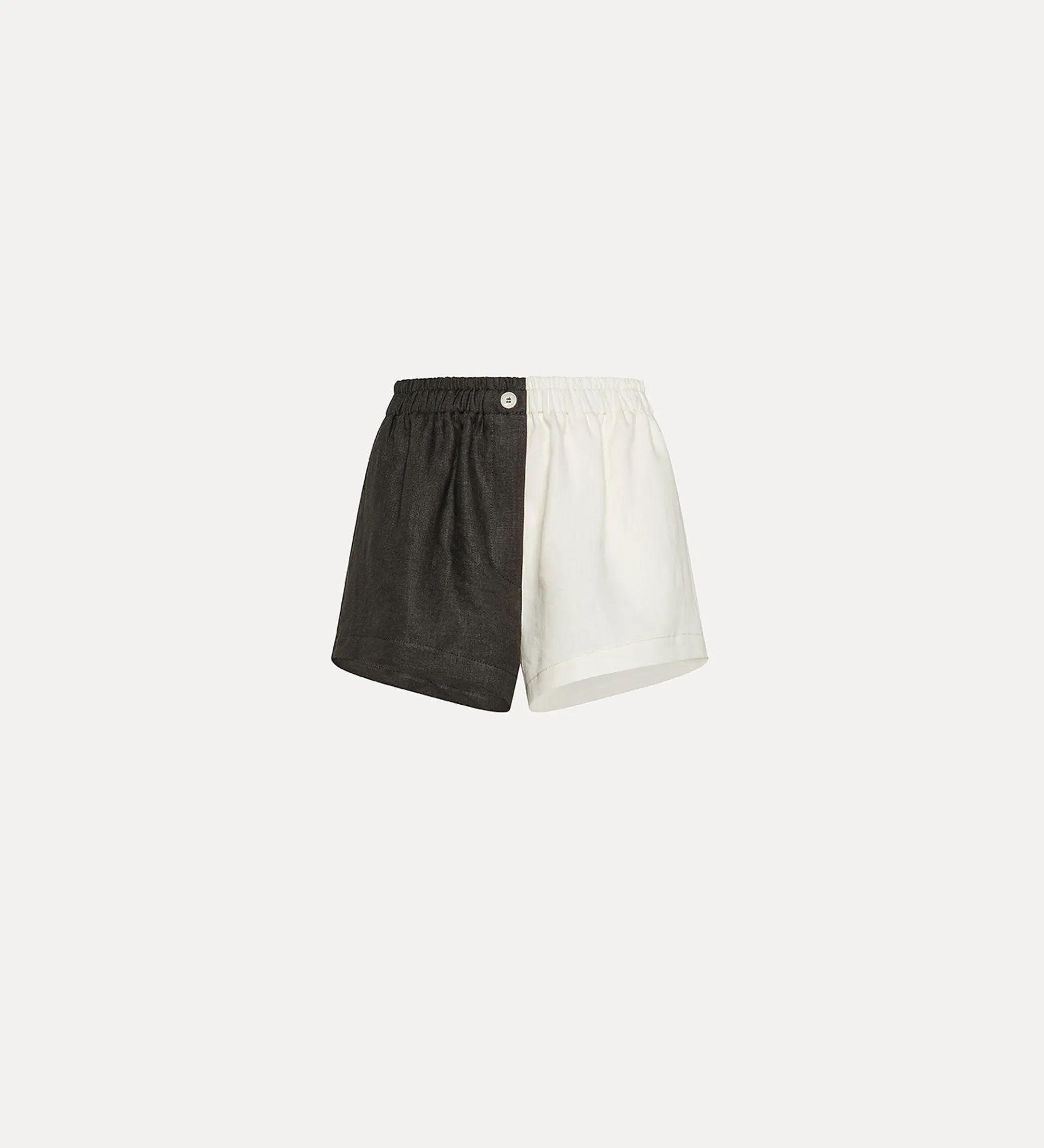 Best forte_forte short in lino donna color block noir