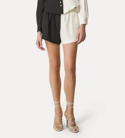 Best forte_forte short in lino donna color block noir