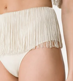 Fashion forte_forte slip a vita alta con frange orchidea