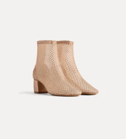 Discount forte_forte stivaletti con rete strass cipria cipria
