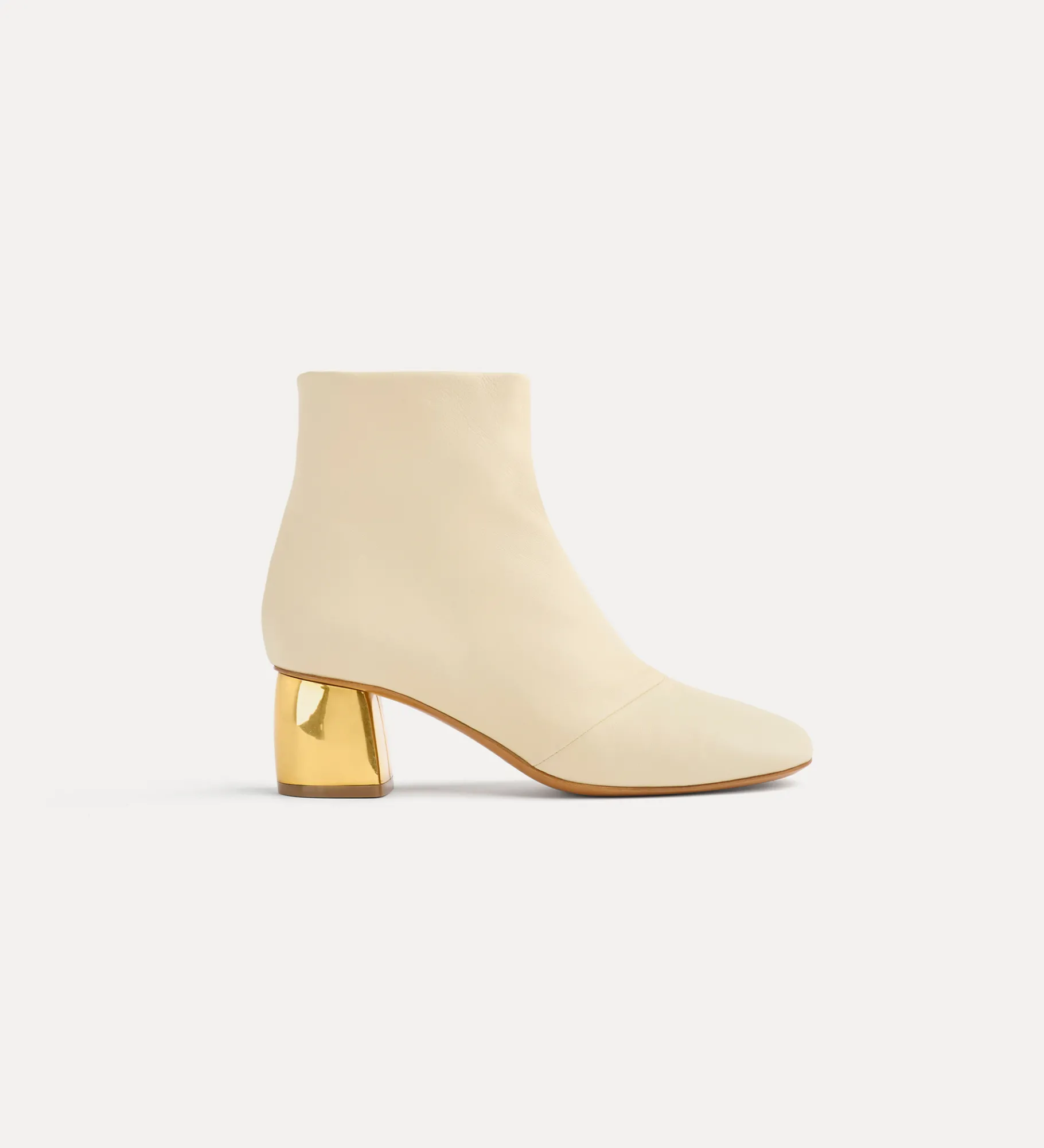 Best forte_forte stivaletti con tacco oro ivory