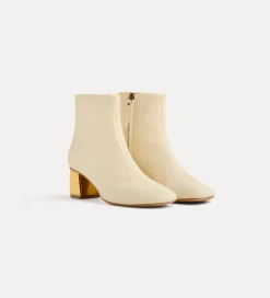 Best forte_forte stivaletti con tacco oro ivory