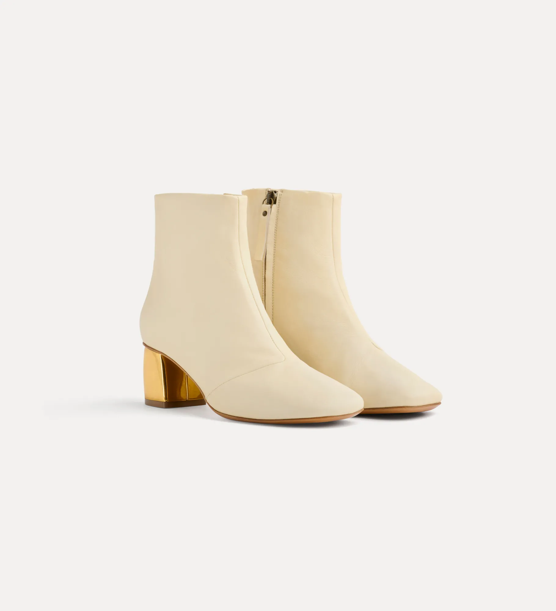 Best forte_forte stivaletti con tacco oro ivory