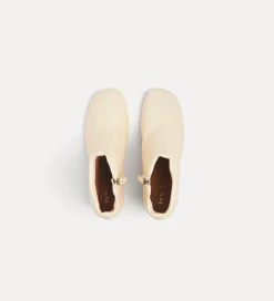 Best forte_forte stivaletti con tacco oro ivory