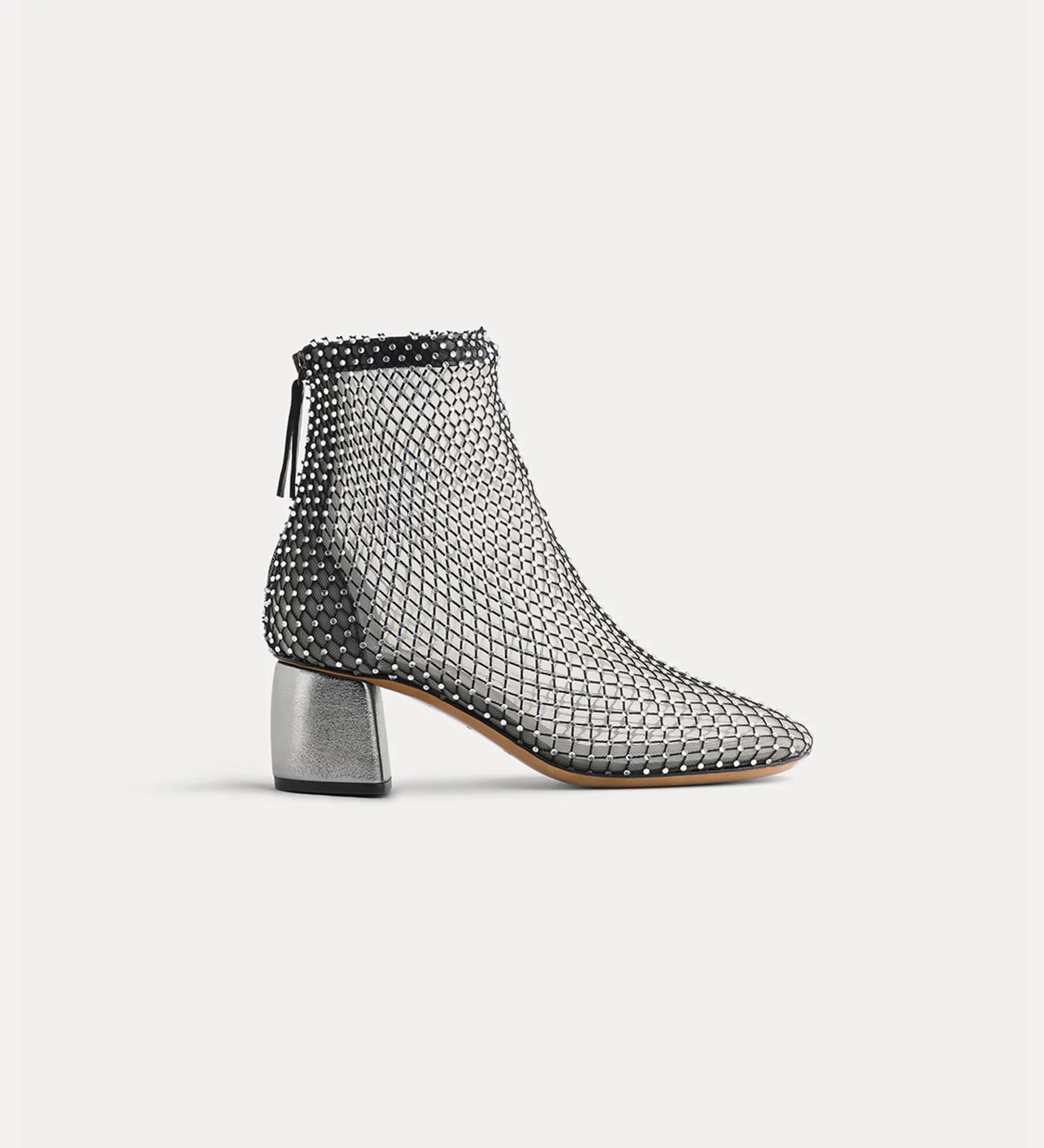 Online forte_forte stivaletto chic con rete di strass nero