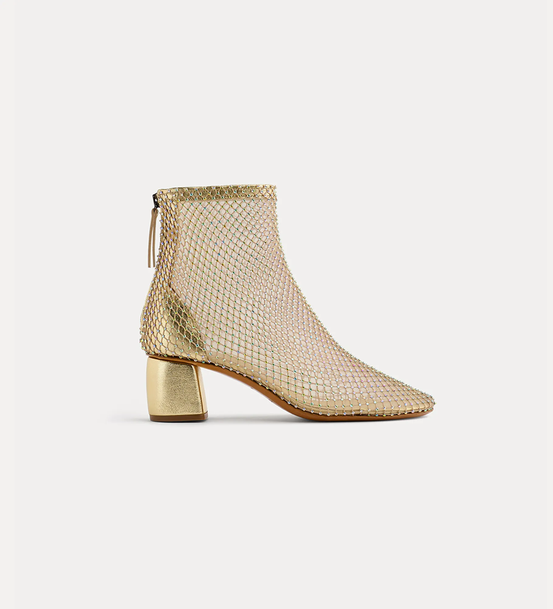 Discount forte_forte stivaletto chic con rete di strass nude