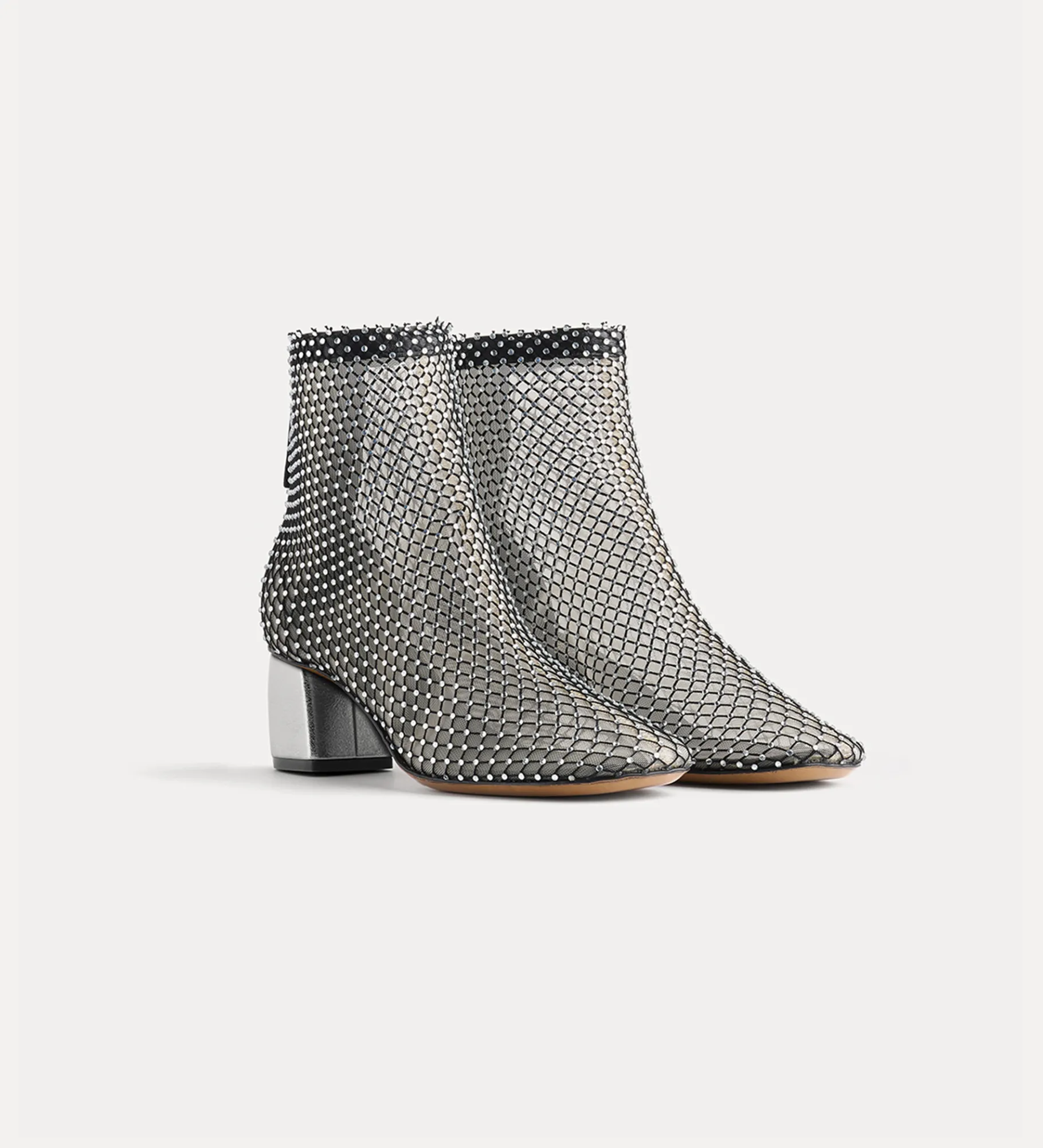Online forte_forte stivaletto chic con rete di strass nero