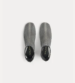 Online forte_forte stivaletto chic con rete di strass nero
